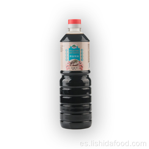 Botella de vidrio de 1000 ml Salsa de soja de pescado al vapor